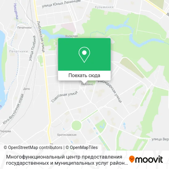 Карта Многофункциональный центр предоставления государственных и муниципальных услуг района Марьино
