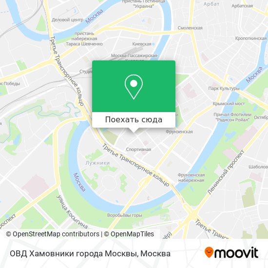 Карта ОВД Хамовники города Москвы