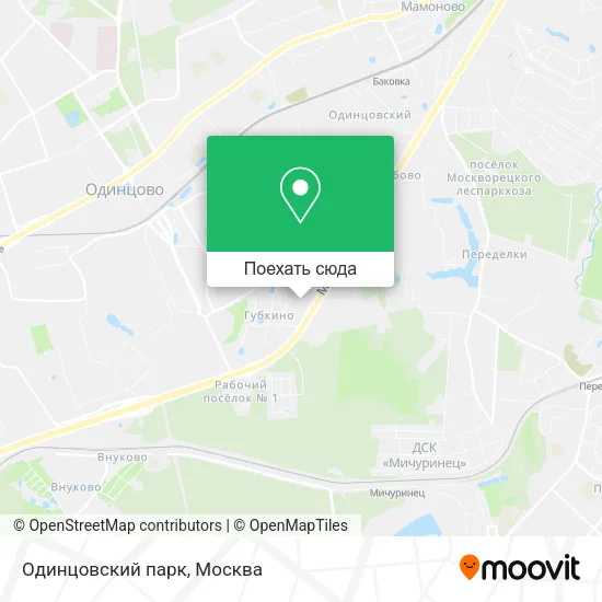 Карта Одинцовский парк