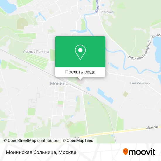 Карта Монинская больница