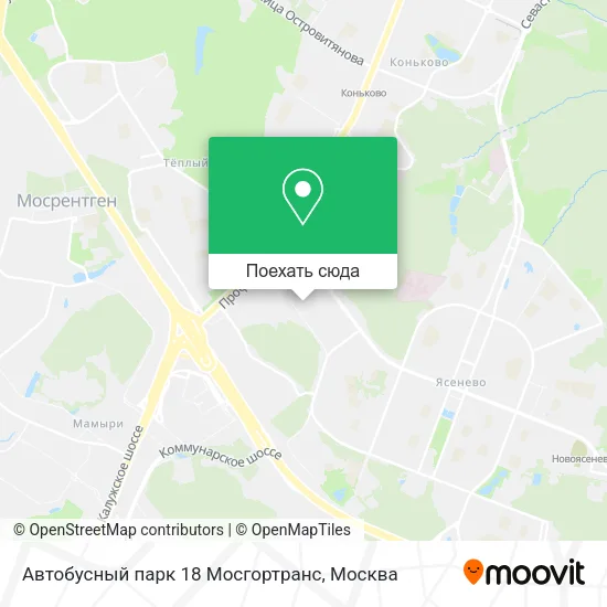 Карта Автобусный парк 18 Мосгортранс