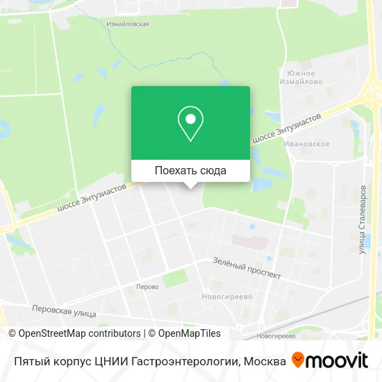 Карта Пятый корпус ЦНИИ Гастроэнтерологии