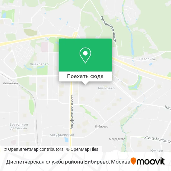 Карта Диспетчерская служба района Бибирево
