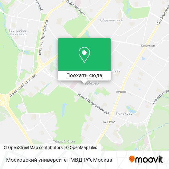 Карта Московский университет МВД РФ