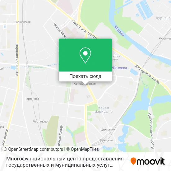 Карта Многофункциональный центр предоставления государственных и муниципальных услуг Москворечье-Сабурово