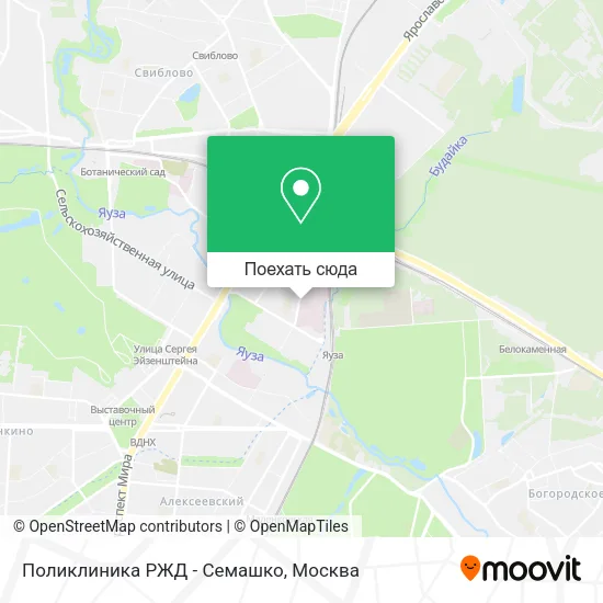 Карта Поликлиника РЖД - Семашко