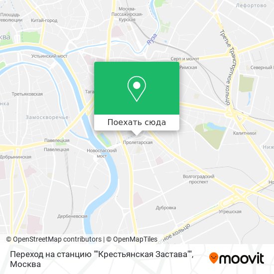 Карта Переход на станцию ""Крестьянская Застава""