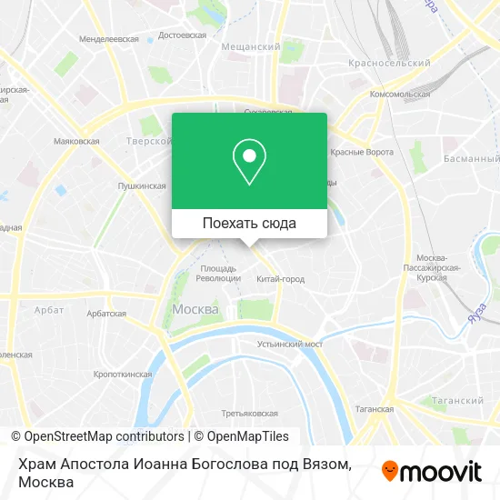 Карта Храм Апостола Иоанна Богослова под Вязом