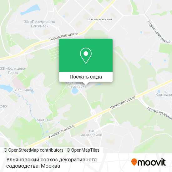 Карта Ульяновский совхоз декоративного садоводства