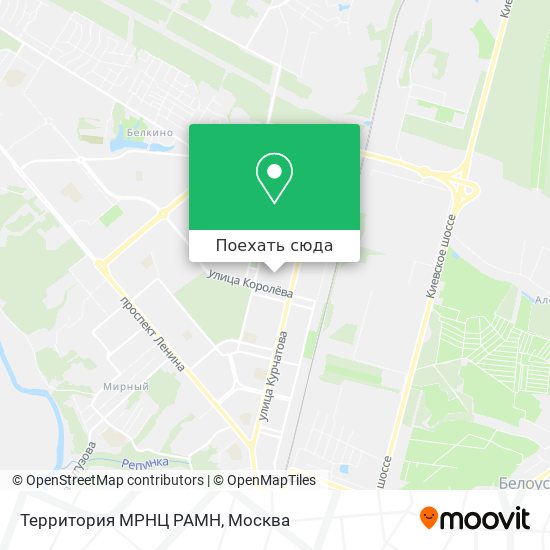 Карта Территория МРНЦ РАМН