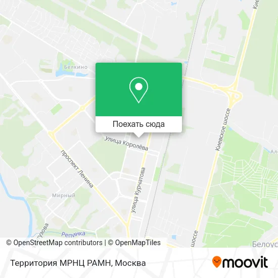 Карта Территория МРНЦ РАМН