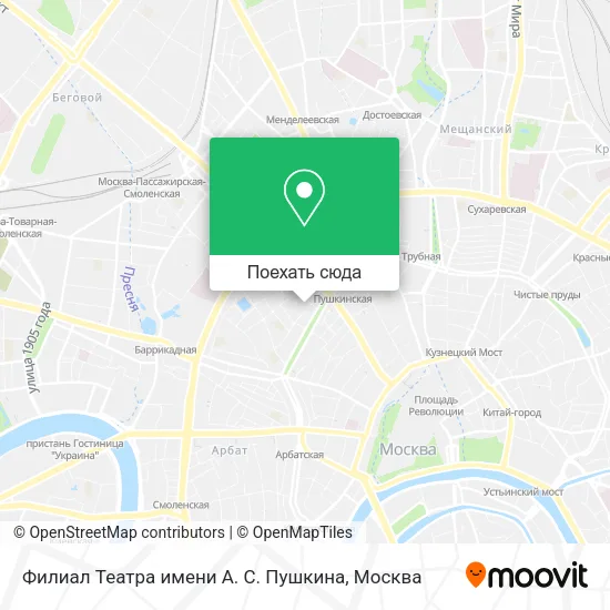 Карта Филиал Театра имени А. С. Пушкина
