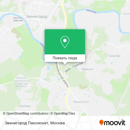 Карта Звенигород Пансионат