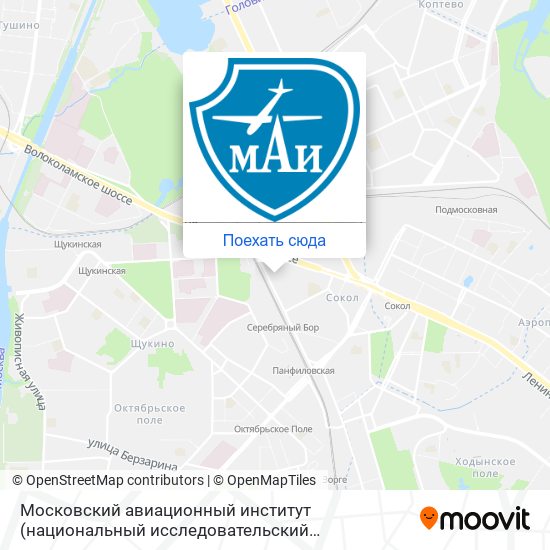 Карта Московский авиационный институт (национальный исследовательский университет)