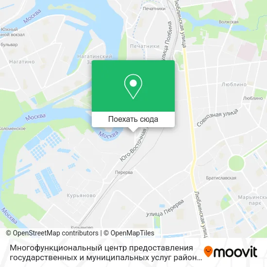 Карта Многофункциональный центр предоставления государственных и муниципальных услуг района Печатники