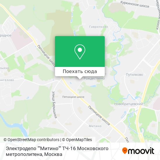 Карта Электродепо ""Митино"" ТЧ-16 Московского метрополитена