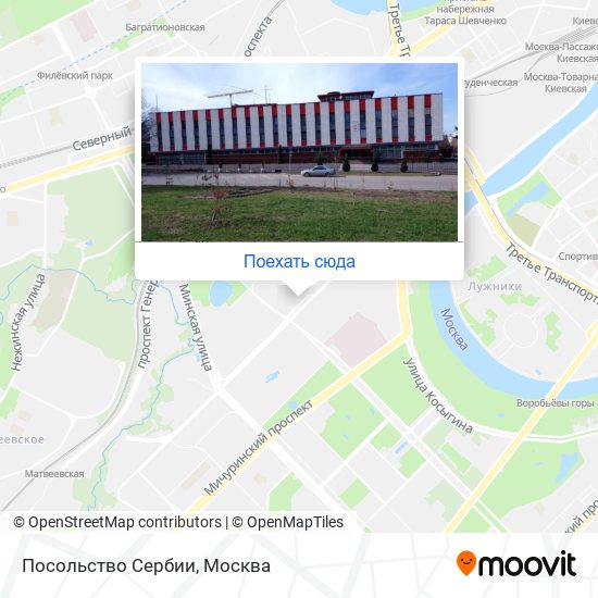 Карта Посольство Сербии