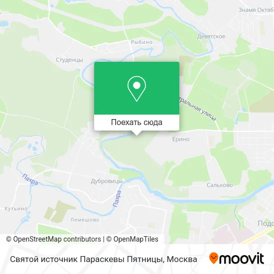 Карта Святой источник Параскевы Пятницы