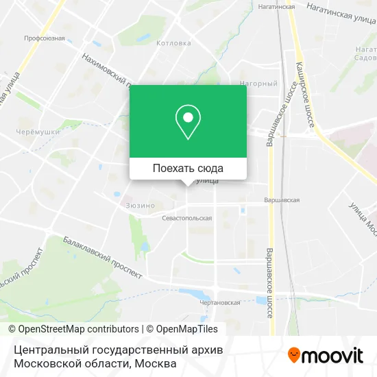 Карта Центральный государственный архив Московской области