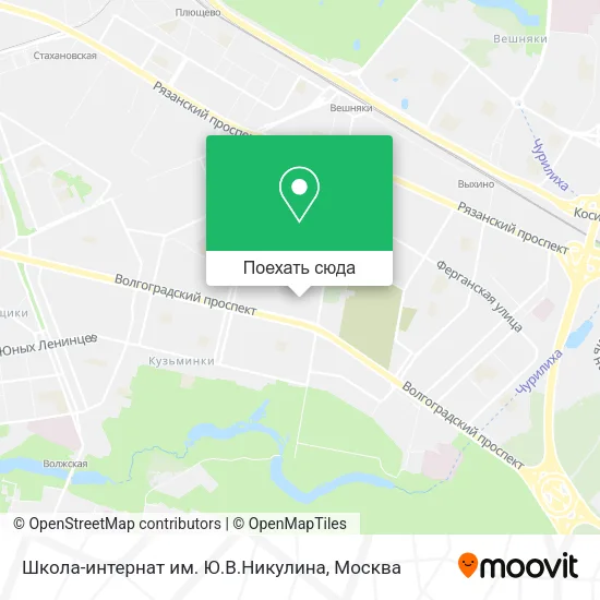 Карта Школа-интернат им. Ю.В.Никулина