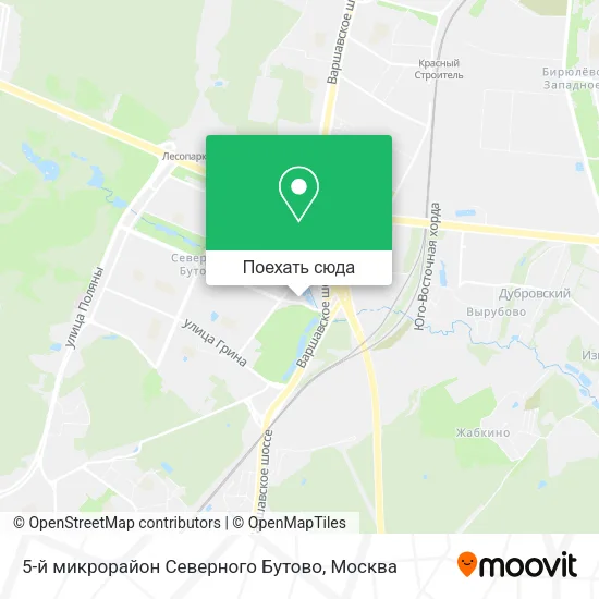 Карта 5-й микрорайон Северного Бутово