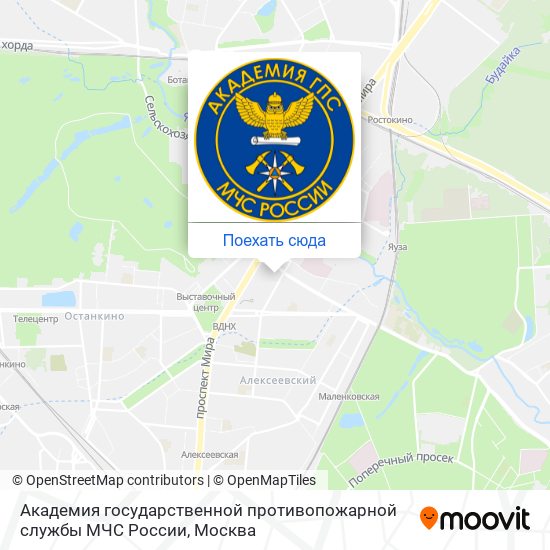 Карта Академия государственной противопожарной службы МЧС России