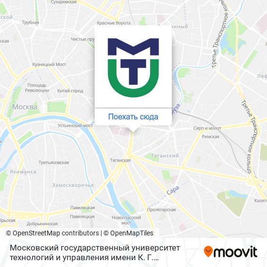 Карта Московский государственный университет технологий и управления имени К. Г. Разумовского