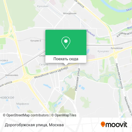 Карта Дорогобужская улица