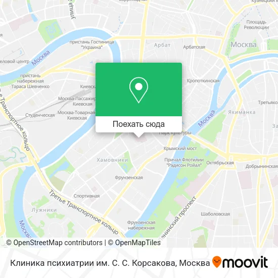 Карта Клиника психиатрии им. С. С. Корсакова