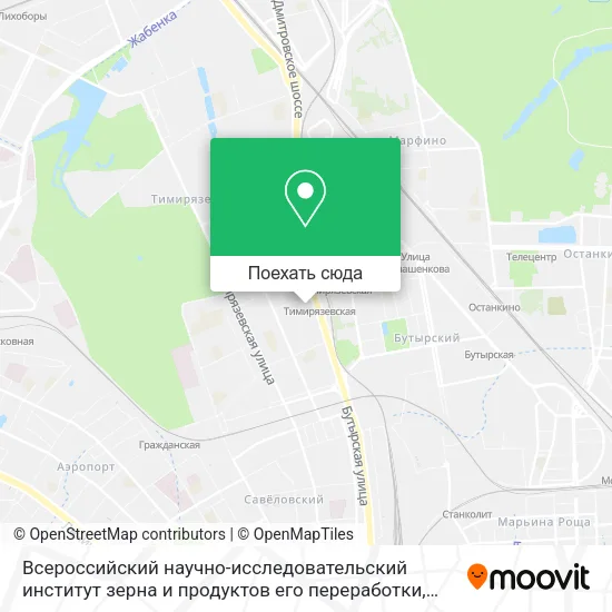 Карта Всероссийский научно-исследовательский институт зерна и продуктов его переработки