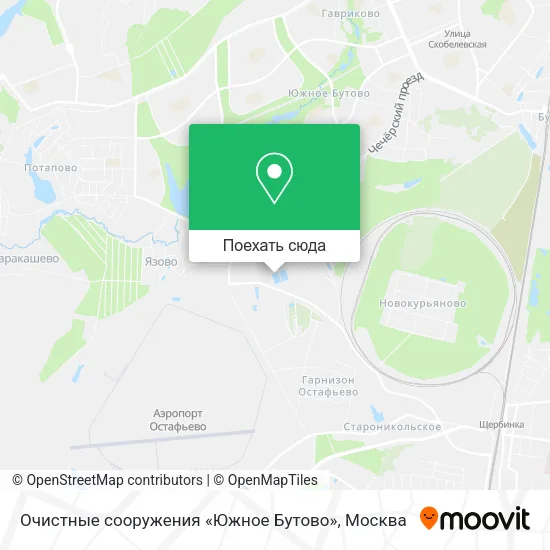 Карта Очистные сооружения «Южное Бутово»
