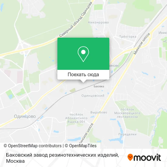 Карта Баковский завод резинотехнических изделий
