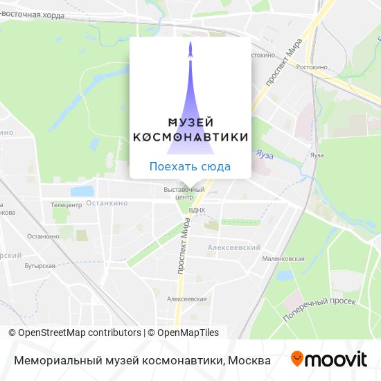 Карта Мемориальный музей космонавтики