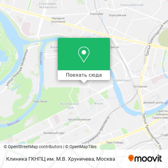 Карта Клиника ГКНПЦ им. М.В. Хруничева