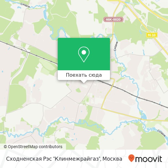 Карта Сходненская Рэс "Клинмежрайгаз"