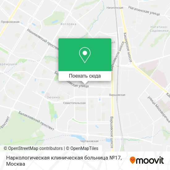 Карта Наркологическая клиническая больница №17