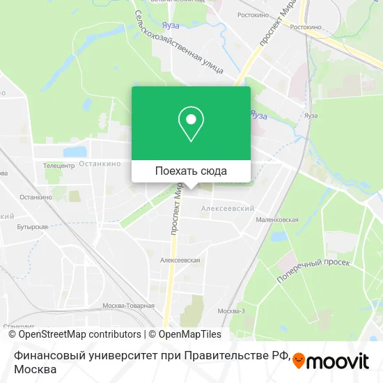 Карта Финансовый университет при Правительстве РФ