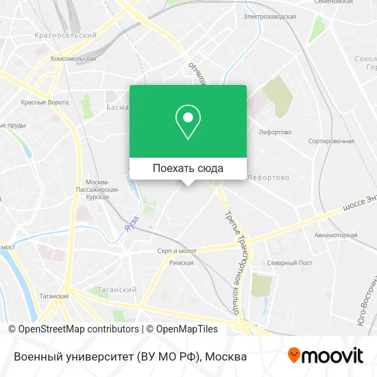 Карта Военный университет (ВУ МО РФ)