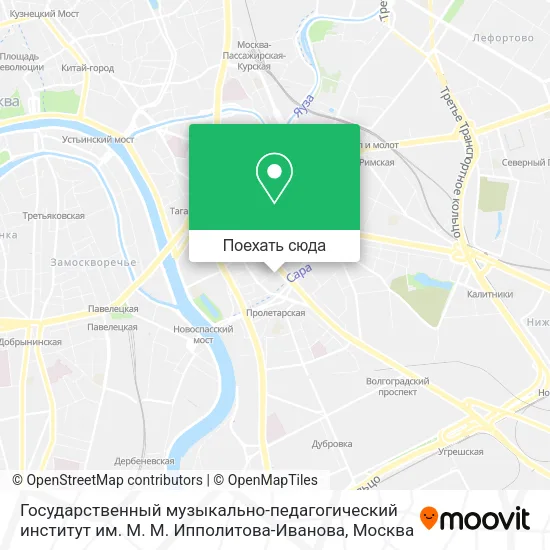 Карта Государственный музыкально-педагогический институт им. М. М. Ипполитова-Иванова