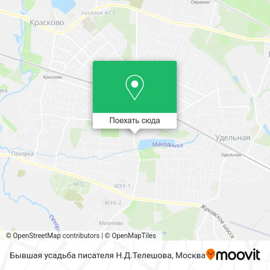 Карта Бывшая усадьба писателя Н.Д.Телешова