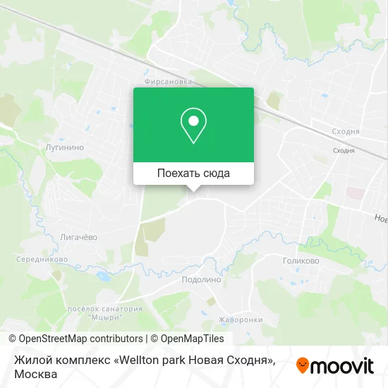 Карта Жилой комплекс «Wellton park Новая Сходня»