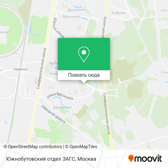 Карта Южнобутовский отдел ЗАГС