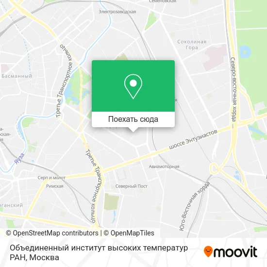 Карта Объединенный институт высоких температур РАН