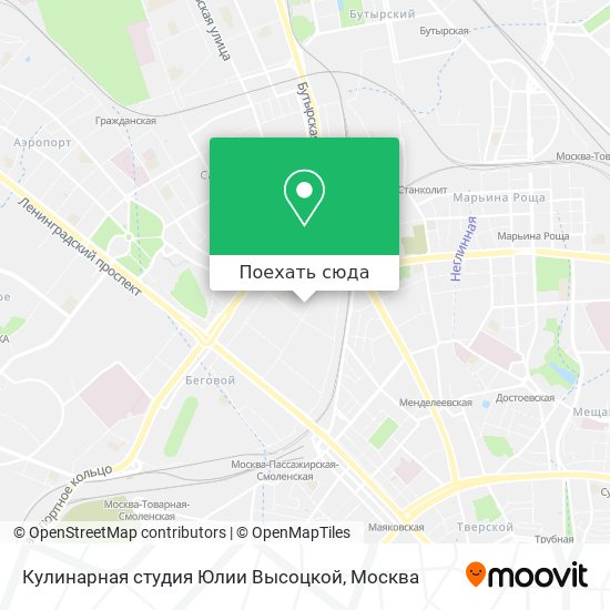 Карта Кулинарная студия Юлии Высоцкой