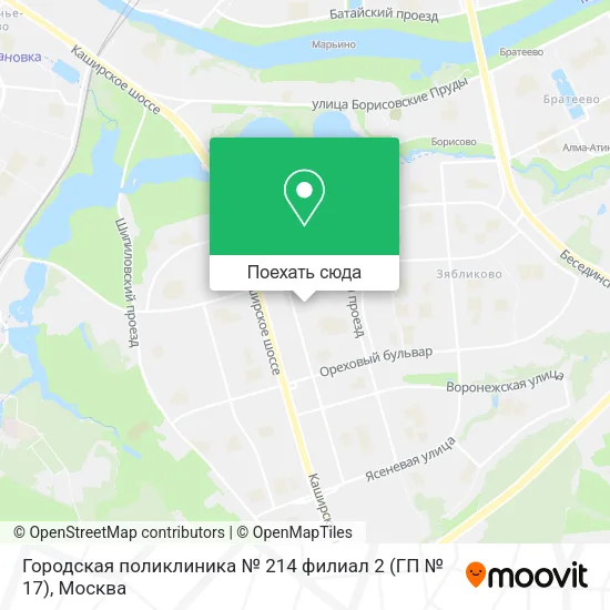 Карта Городская поликлиника № 214 филиал 2 (ГП № 17)