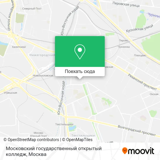 Карта Московский государственный открытый колледж