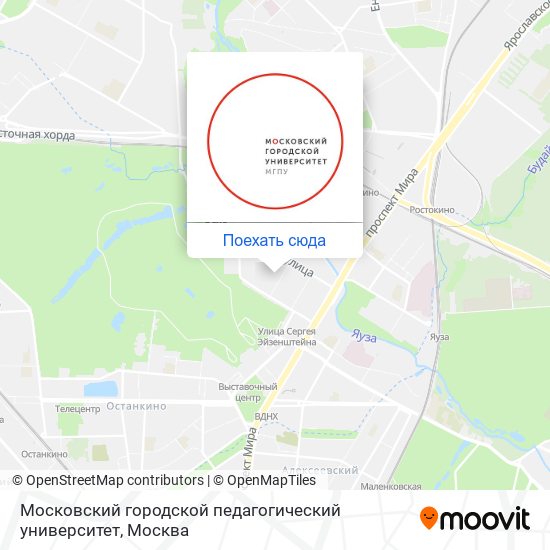Карта Московский городской педагогический университет