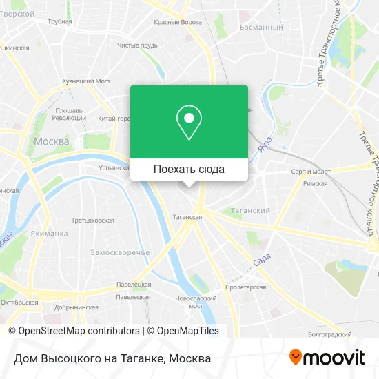 Карта Дом Высоцкого на Таганке