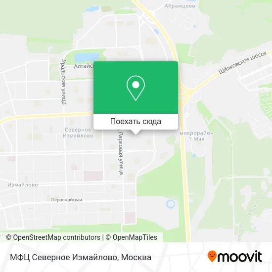 Карта МФЦ Северное Измайлово