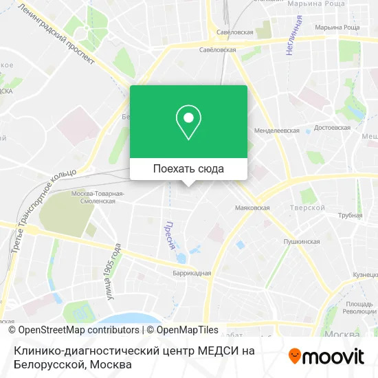 Карта Клинико-диагностический центр МЕДСИ на Белорусской